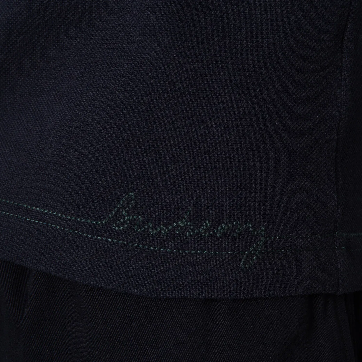 Поло с длинным рукавом Logo-Embroidered Cotton Polo Shirt Burberry, Black — фото 2