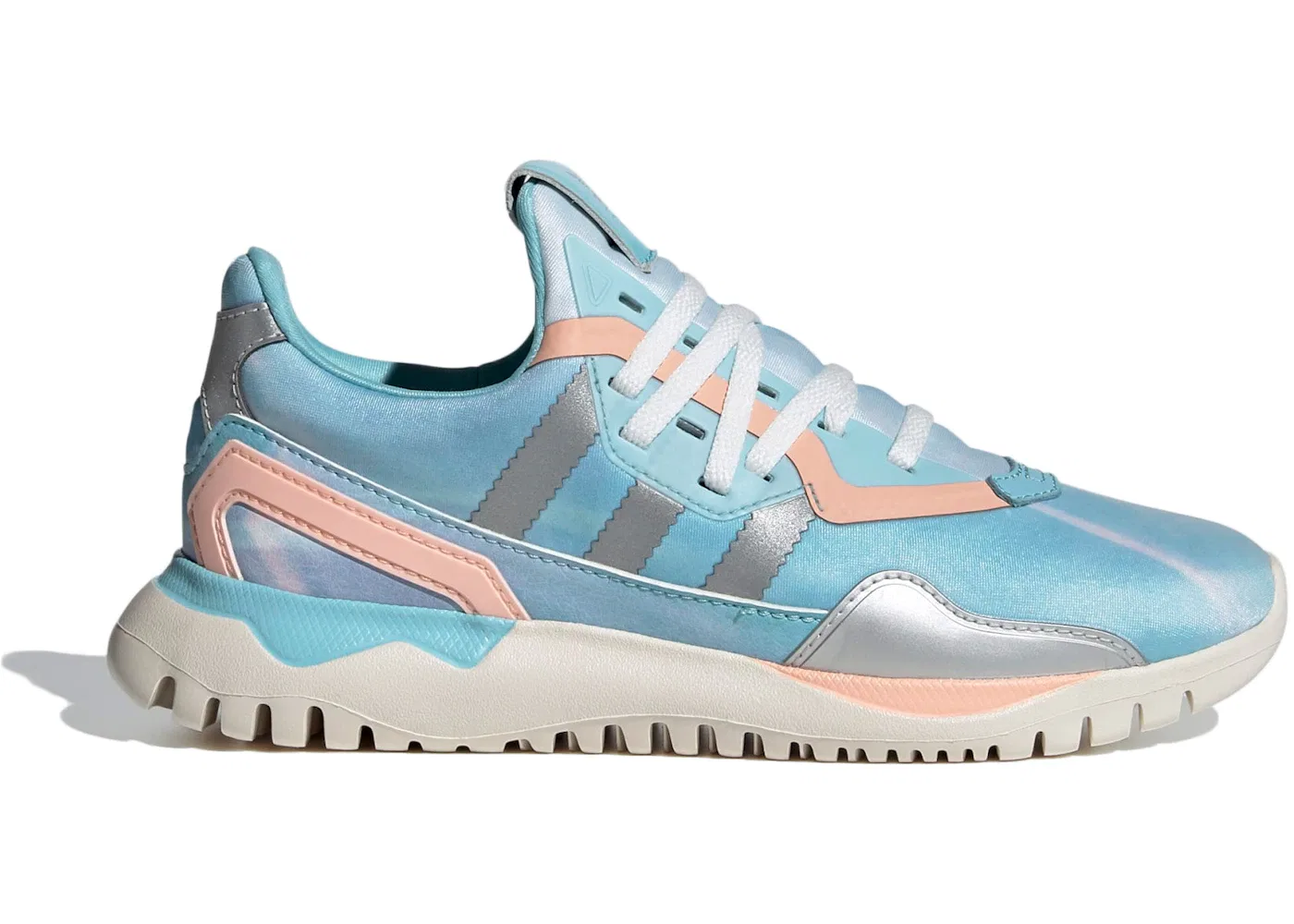 Детские кроссовки с принтом Adidas Flex Disney The Little Mermaid Tail, Chalk White/Glow Pink/Silver Metallic