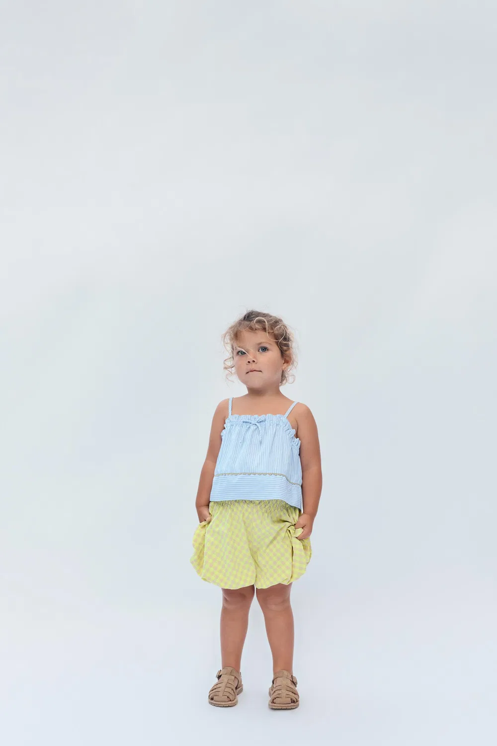 Шорты-саруэль в клетку, размер 2-14 лет / Лимитированная серия ZARA, Yellow — фото 4