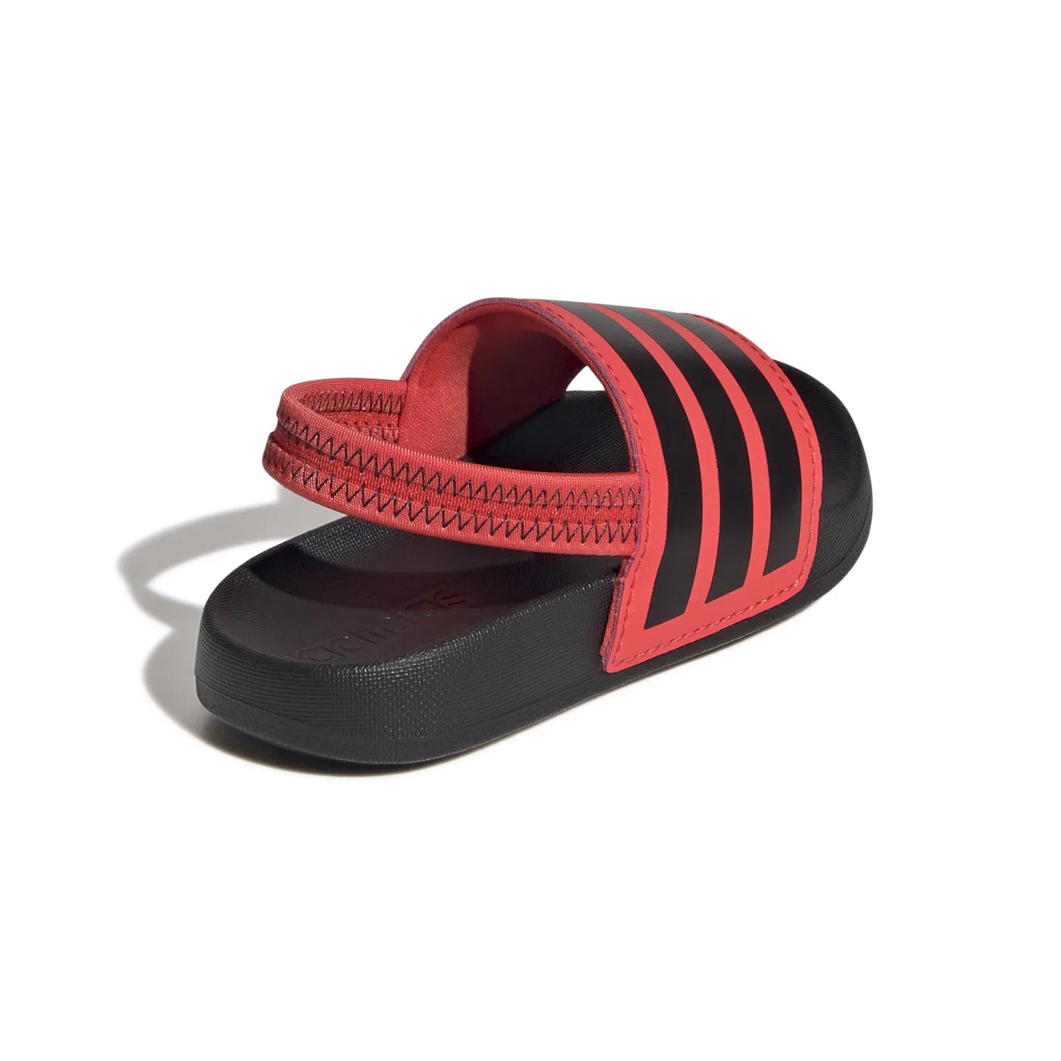 Детские шлепанцы для мальчиков с полосками Adilette Estrap Adidas, Light Red Black Black — фото 3