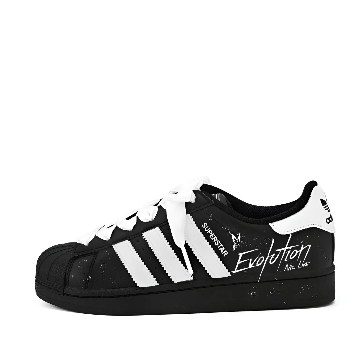 Детские кеды для скейтбординга с принтом Superstar 2, Adidas Originals, Black & White-Black Shopping Bag — фото 3