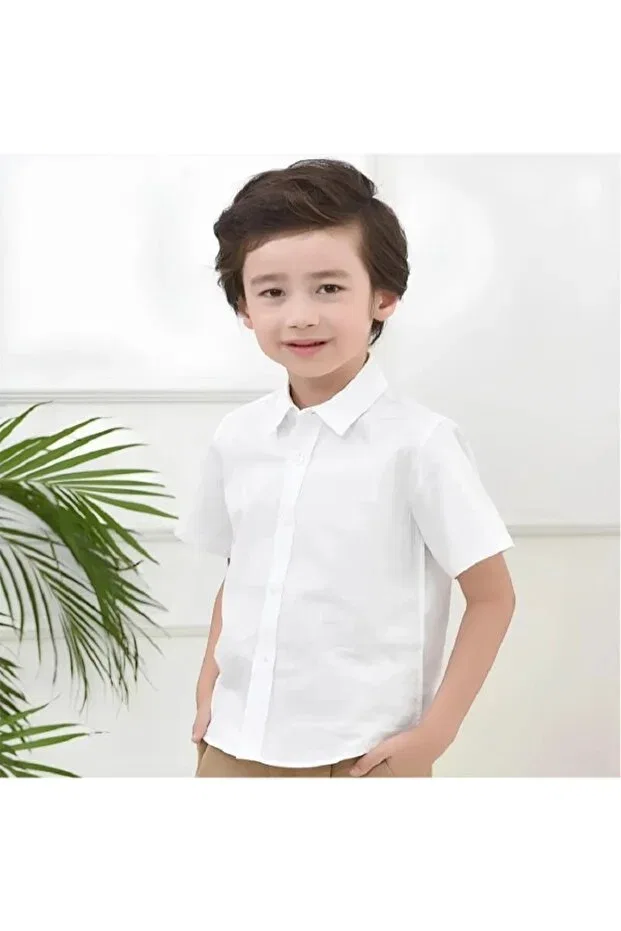 Детская рубашка для мальчиков с коротким рукавом Ycn Tekstil, White