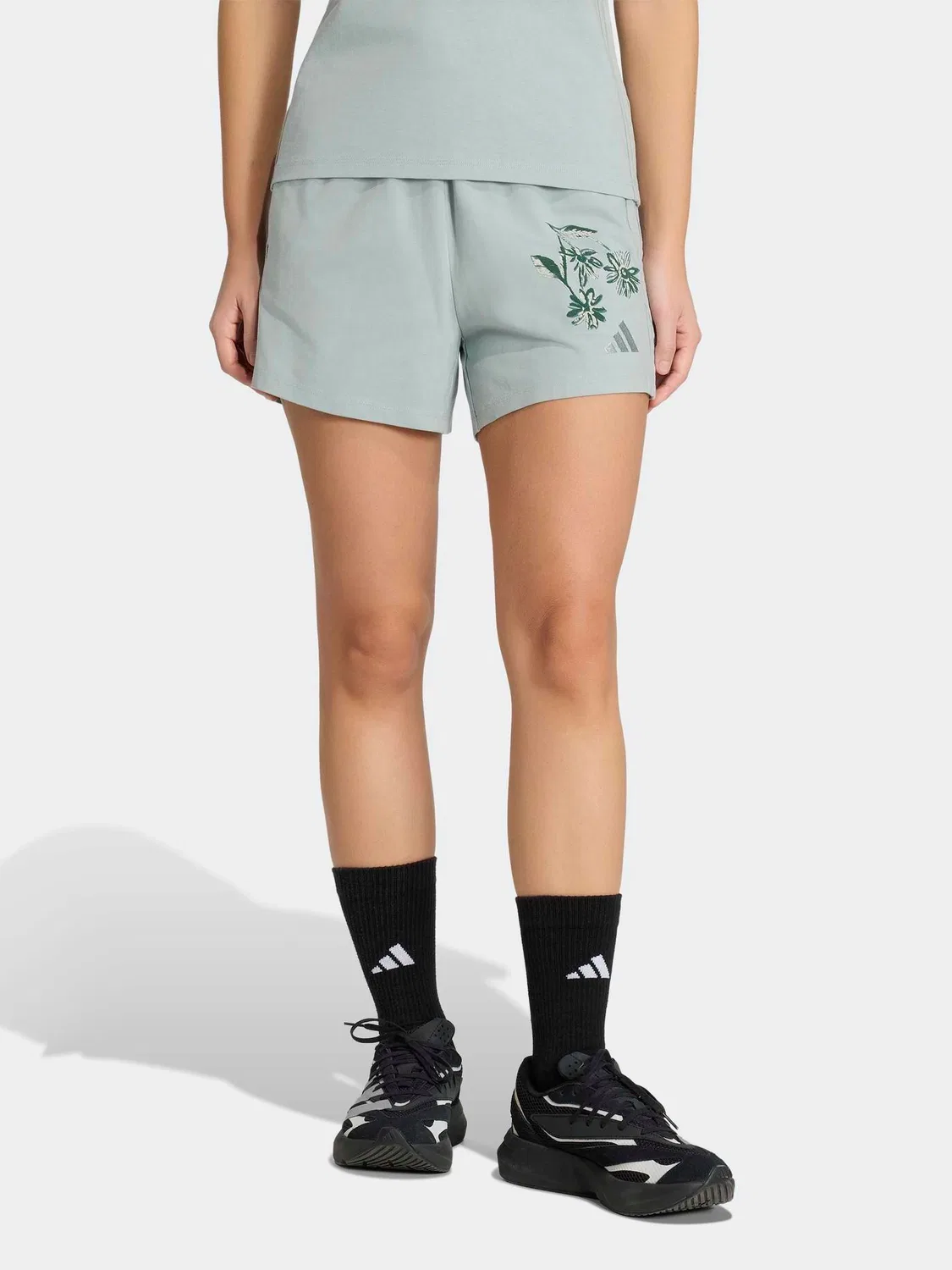 Шорты с 3 полосками adidas, зеленые
