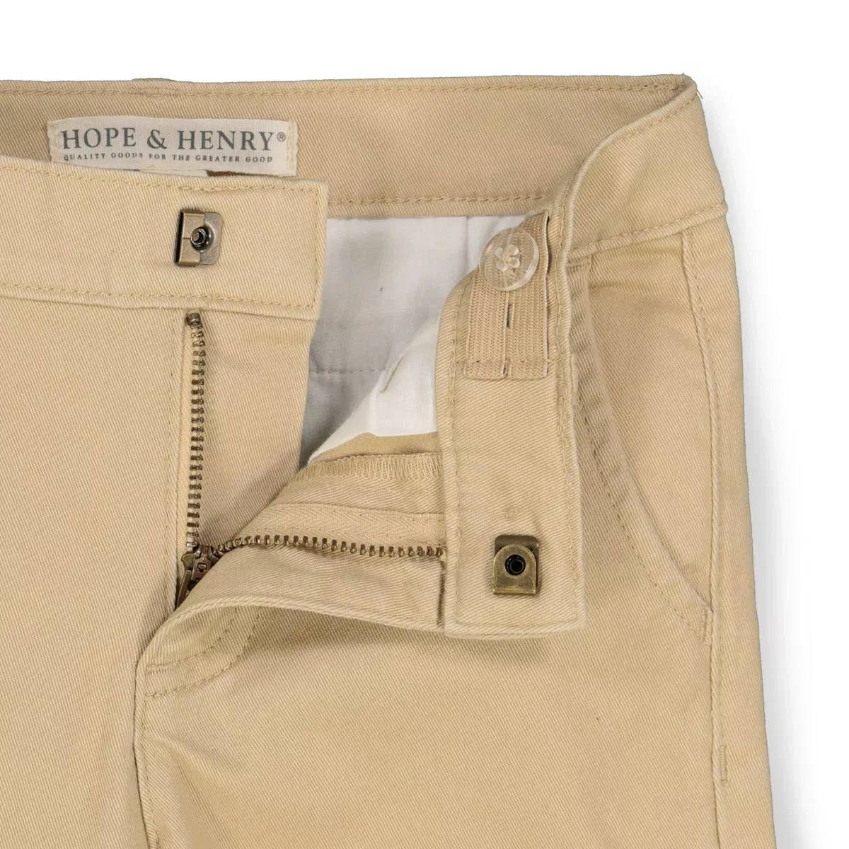 Детские брюки-чинос для мальчиков скинни из хлопка с эластаном Hope & Henry, Skinny Stretch Khaki — фото 3