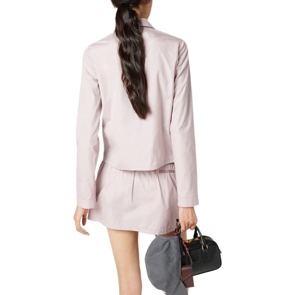 Женская рубашка с принтом MIU MIU, Egg White Stone Color — фото 3