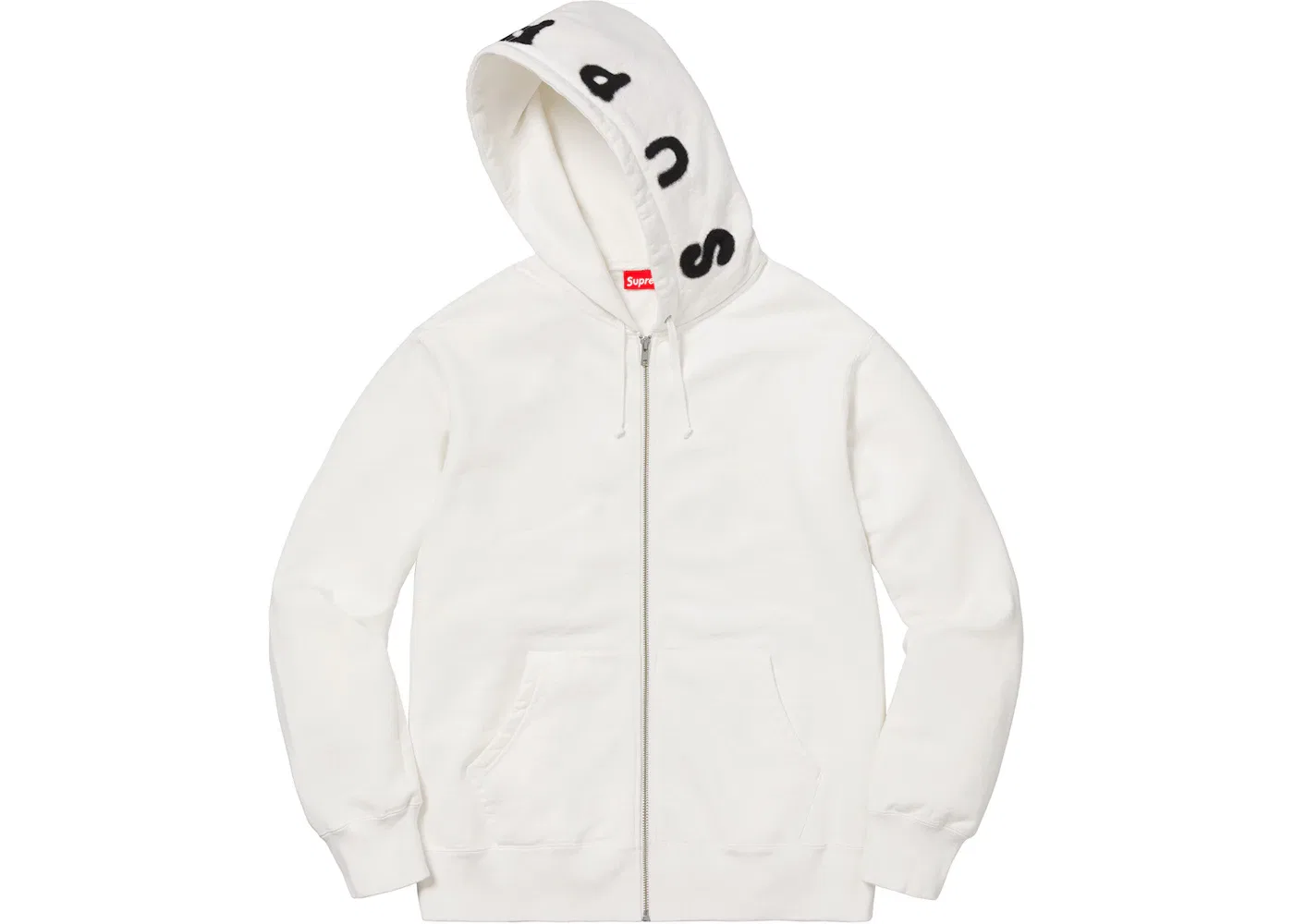 Мужской свитшот на молнии Supreme, White — фото 2