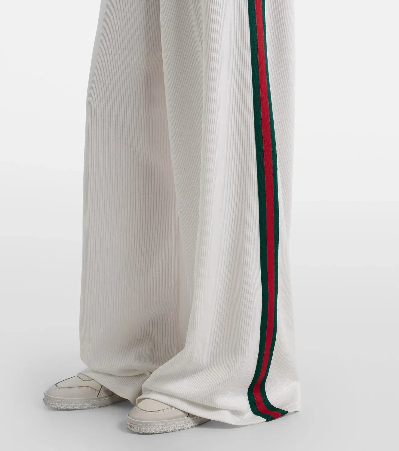Джерси спортивные брюки Web Stripe GUCCI, белый — фото 4
