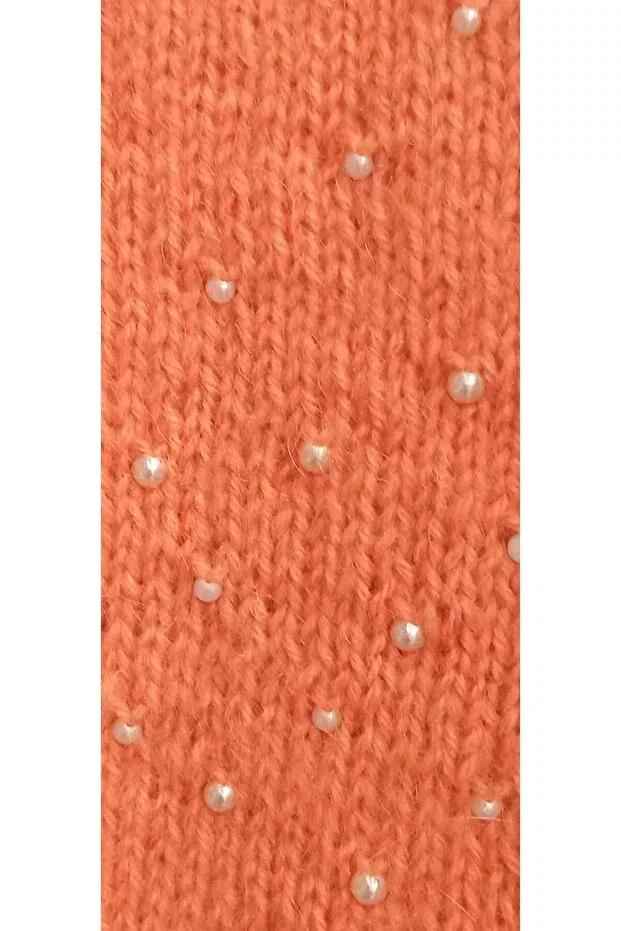 Детский кардиган без рукавов Hand knitted children's pearl cardigan Esmasultan, Orange — фото 3