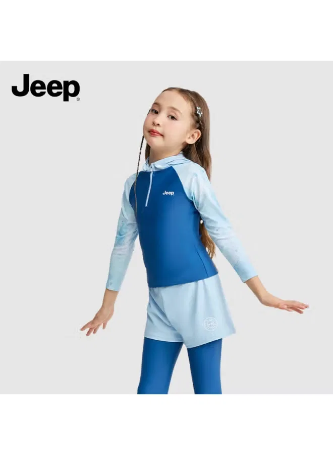Купальник слитный с защитой от солнца для девочек Jeep, синий