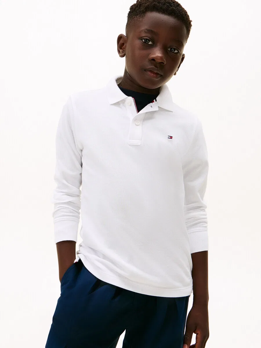Рубашка TOMMY HILFIGER 'Essential Regular Fit Long Sleeve' белого цвета — фото 3