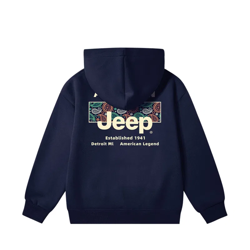 Детский свитшот с капюшоном утепленный Jeep, Navy Blue