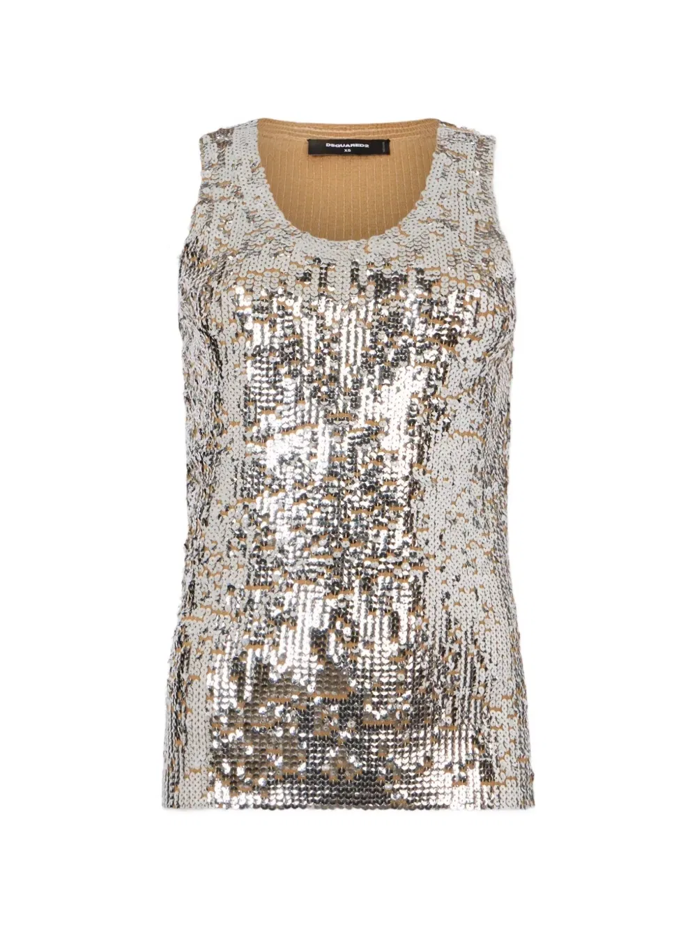 Топ chic night с пайетками Dsquared2, серебряный