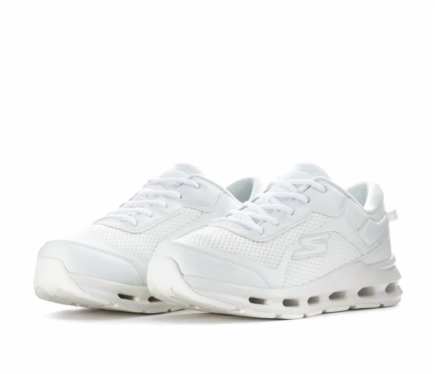 Детские кроссовки на шнуровке с амортизирующей подошвой Glide Step Skechers, White — фото 3
