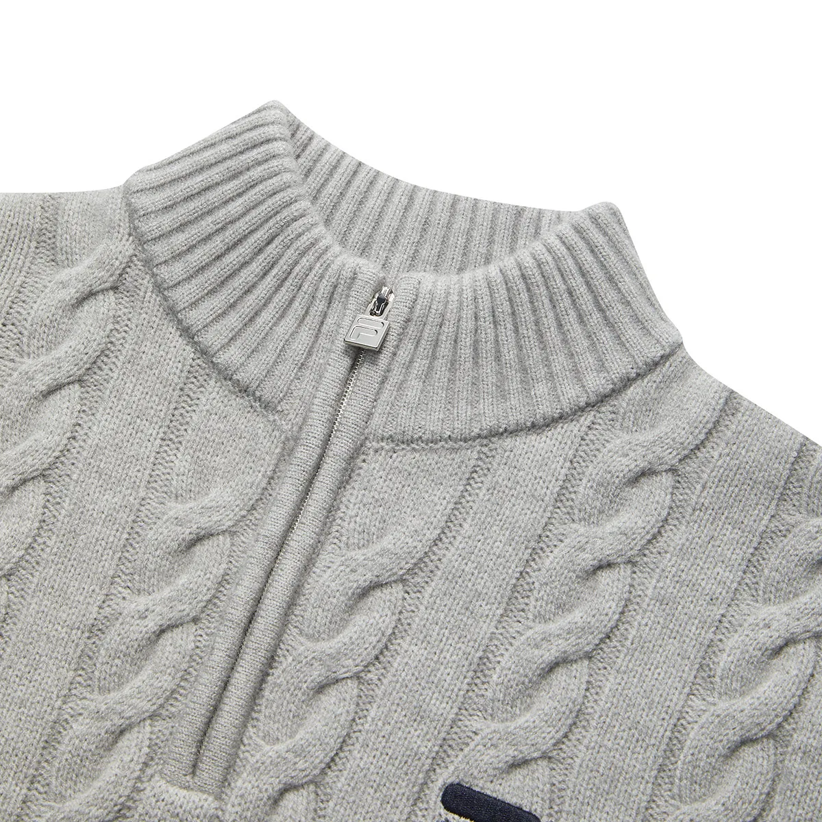 Детский свитер с воротником-стойкой, FILA KIDS, Medium Heather Gray — фото 4