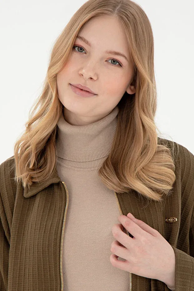 Женские свитшот с длинным рукавом U.S. Polo Assn., Khaki — фото 2