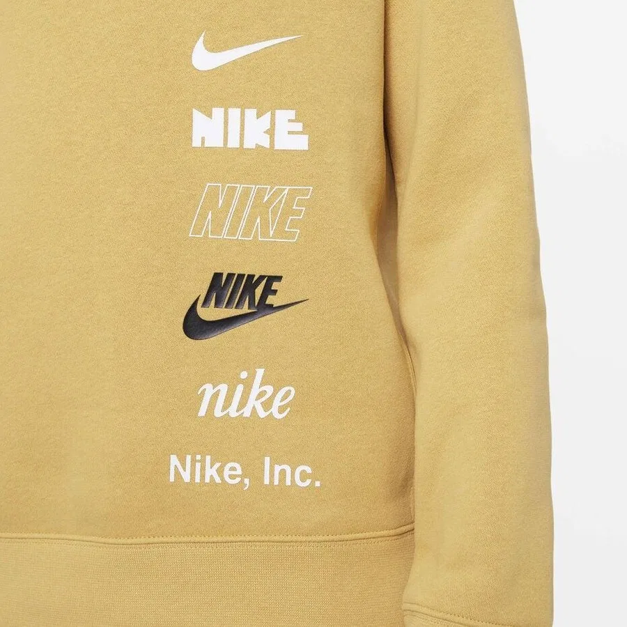 Детский свитшот с длинным рукавом Nike, Желтый — фото 4