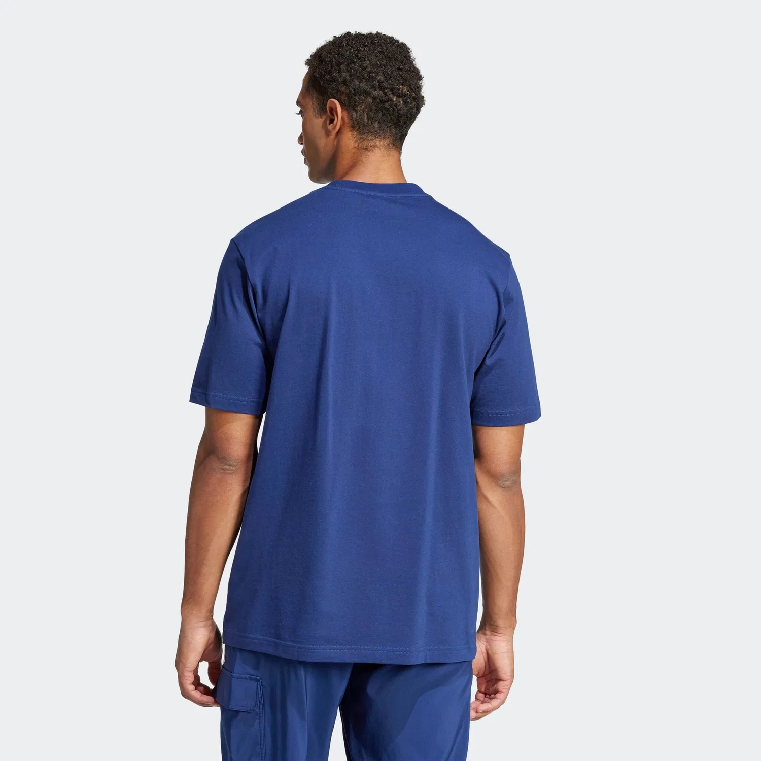 Детская футболка с опущенным плечом Adidas Sportswear, Dark Blue/White — фото 3