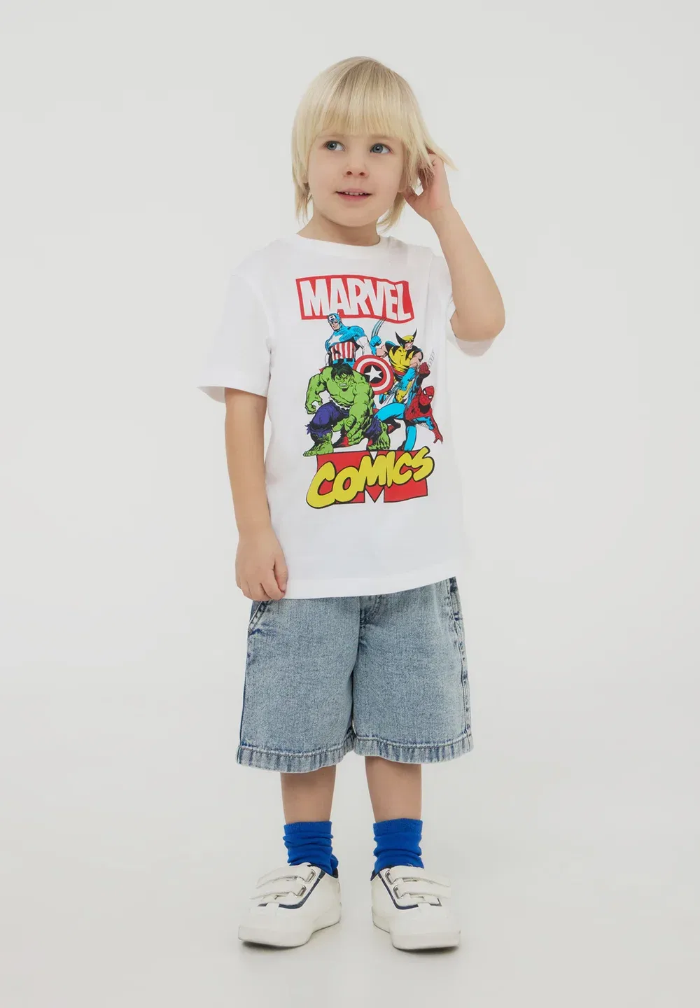Футболка с принтом Marvel Terranova, Bianco Ottico