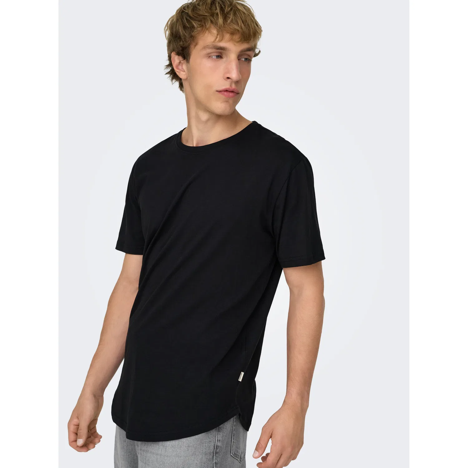 Детская футболка с длинным кроем Only & Sons, Black — фото 4