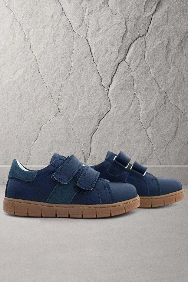 Детские спортивные туфли для мальчиков на липучке Hapshoe, Navy Blue