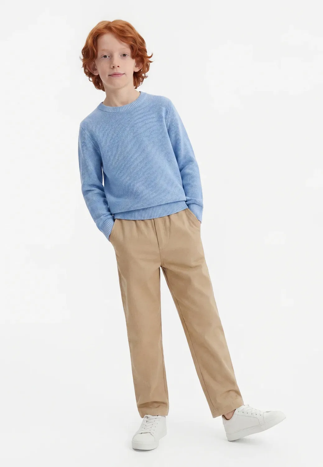 Удобные фактурные брюки прямого кроя Calvin Klein Jeans, Cornstalk