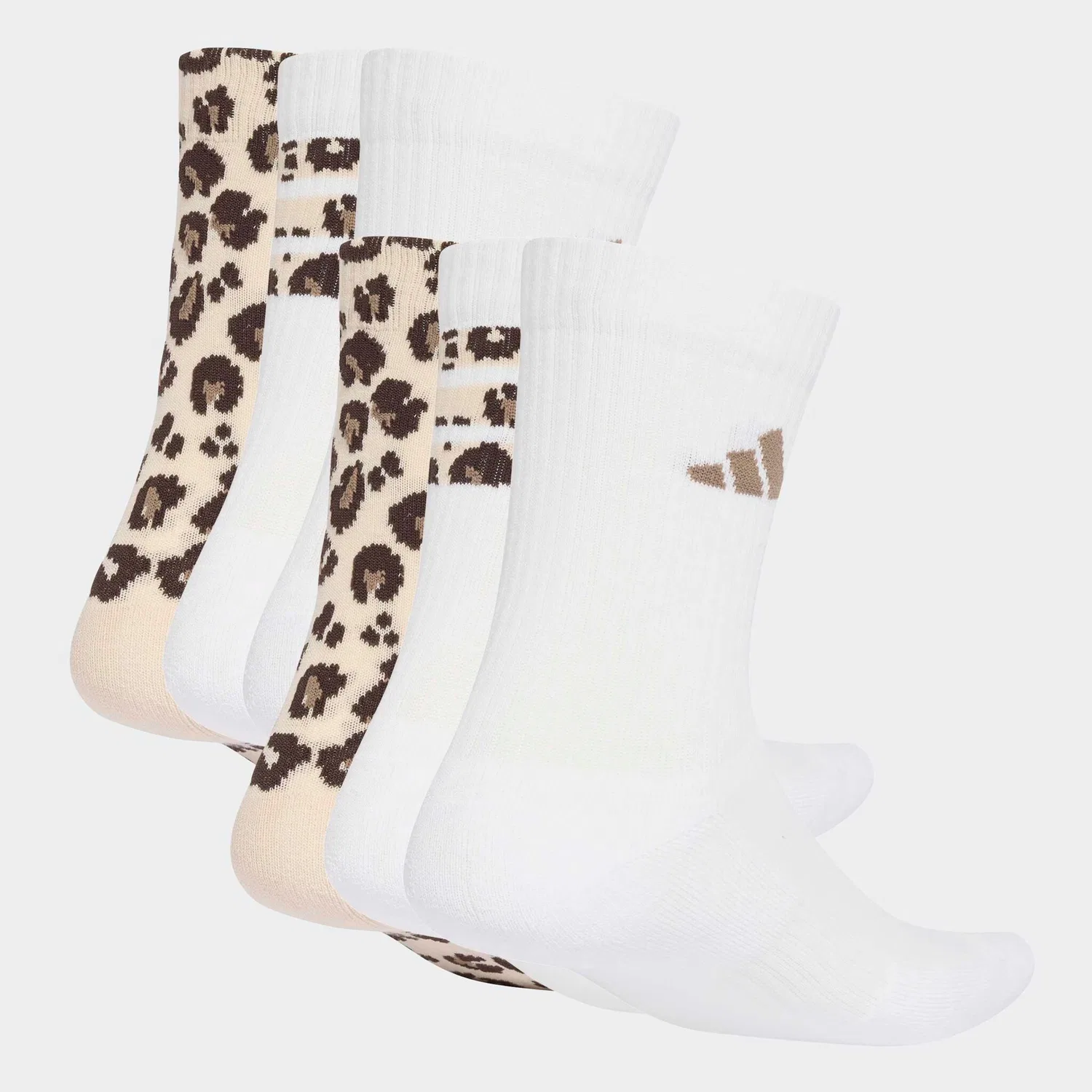 Женские носки с леопардовым принтом Leo Sock 3PP Adidas Performance, Crystal Linen/Khaki Six/Dark Brown — фото 2