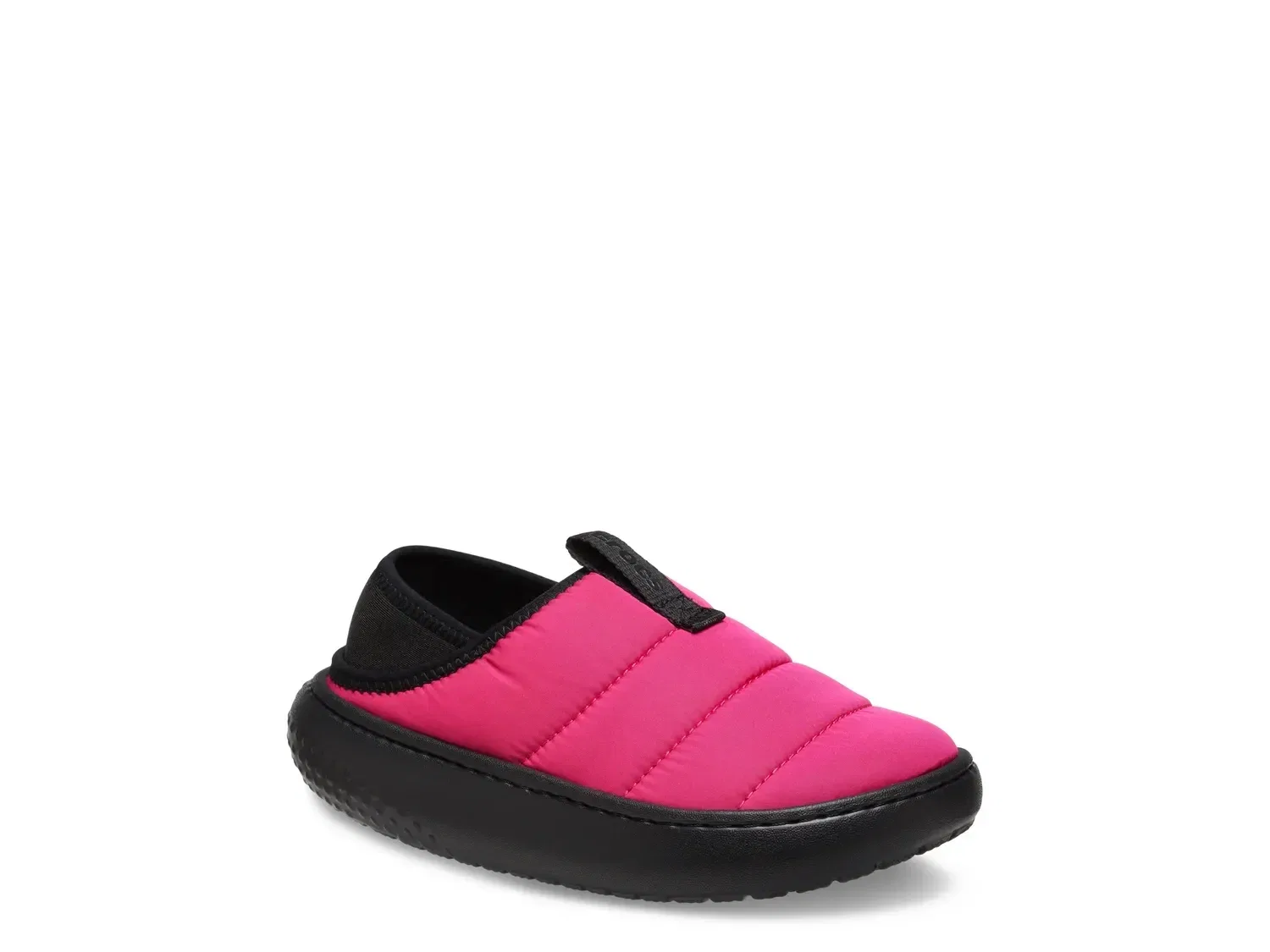 Тапочки Classic Puff Moc Slipper, Kids', Crocs, ярко-розовый/черный