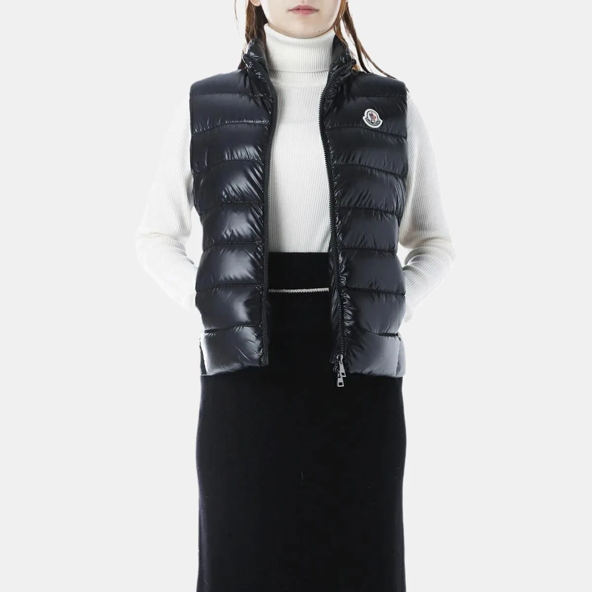 Детский жилет пуховый с воротником-стойкой Moncler, Black — фото 3