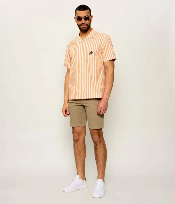 Мужская рубашка с коротким рукавом хлопковая Tommy Hilfiger, Arancione — фото 2