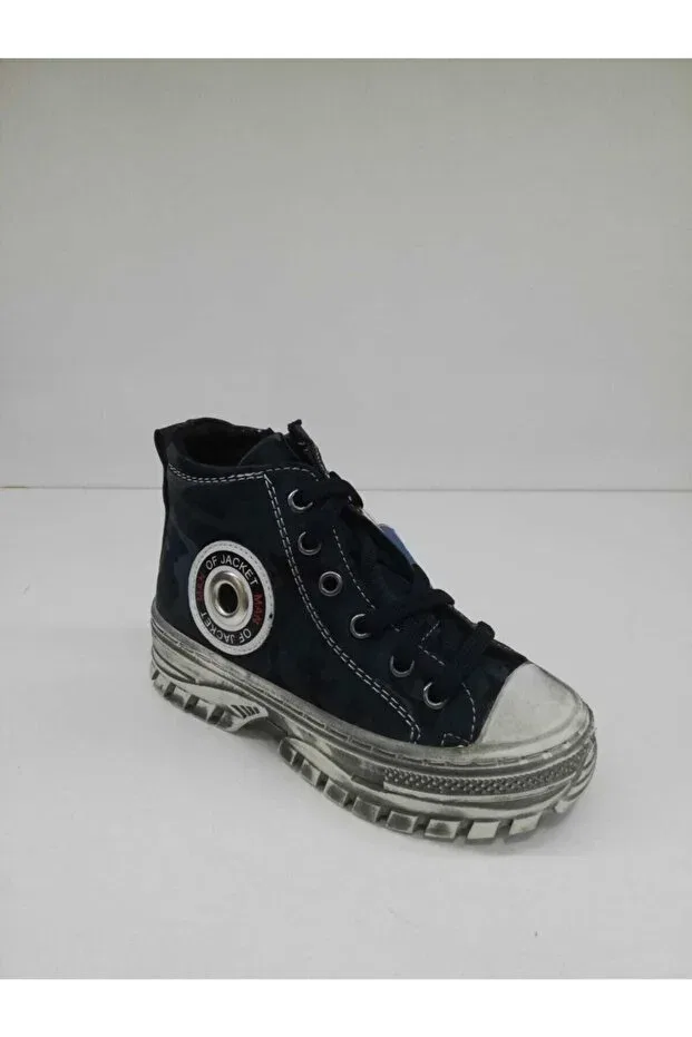 Детские кеды для мальчиков на шнуровке Minican, Navy Blue — фото 2