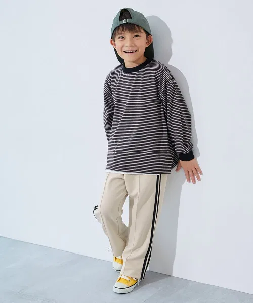 Devirock Детские спортивные штаны с боковой линией Wide Track Pants, Черный — фото 2