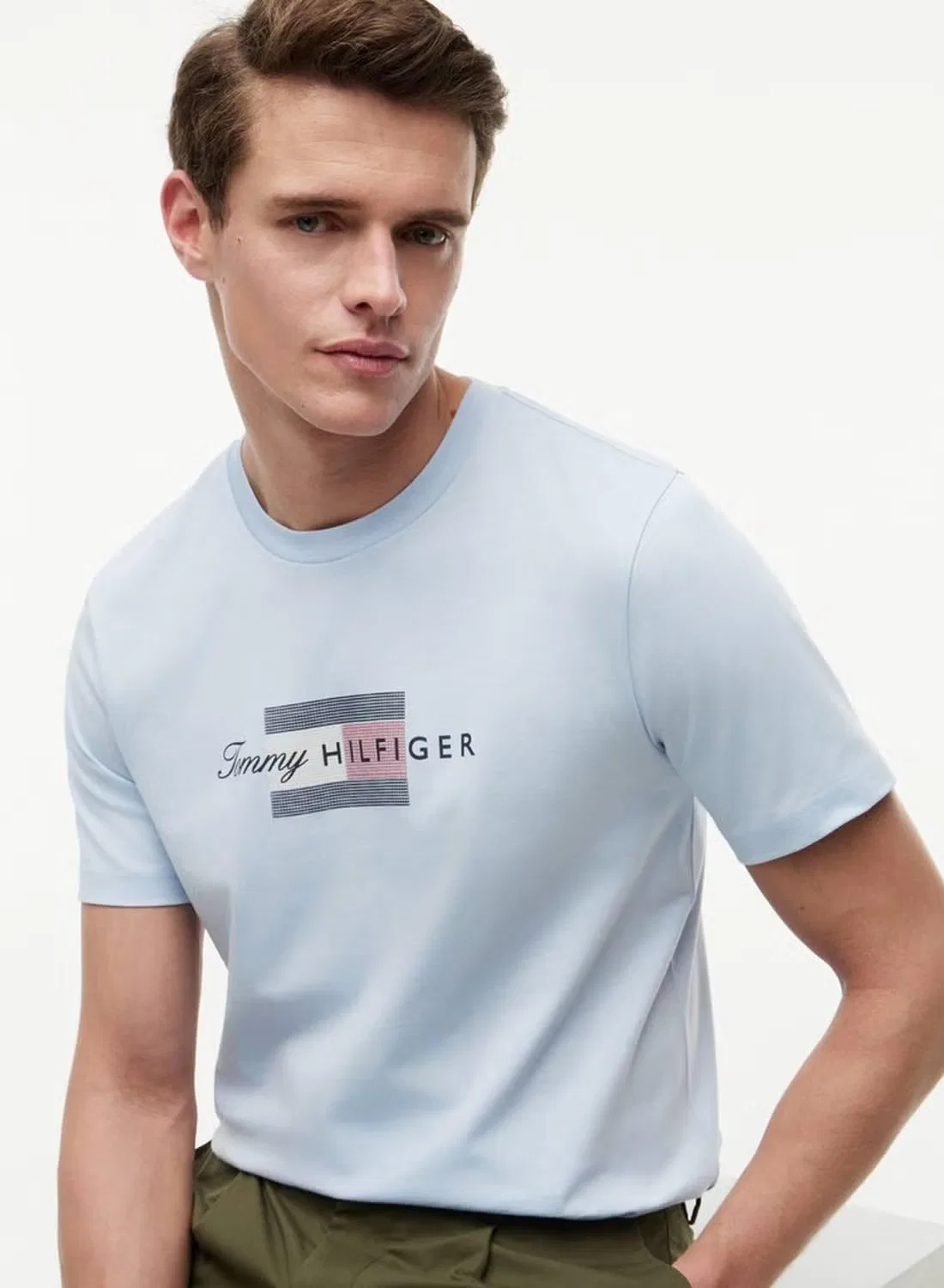 Футболка с принтом флага Tommy Hilfiger, голубой — фото 2