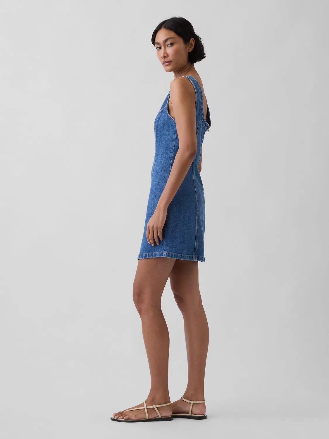 Платье мини джинсовое Gap Blue — фото 3