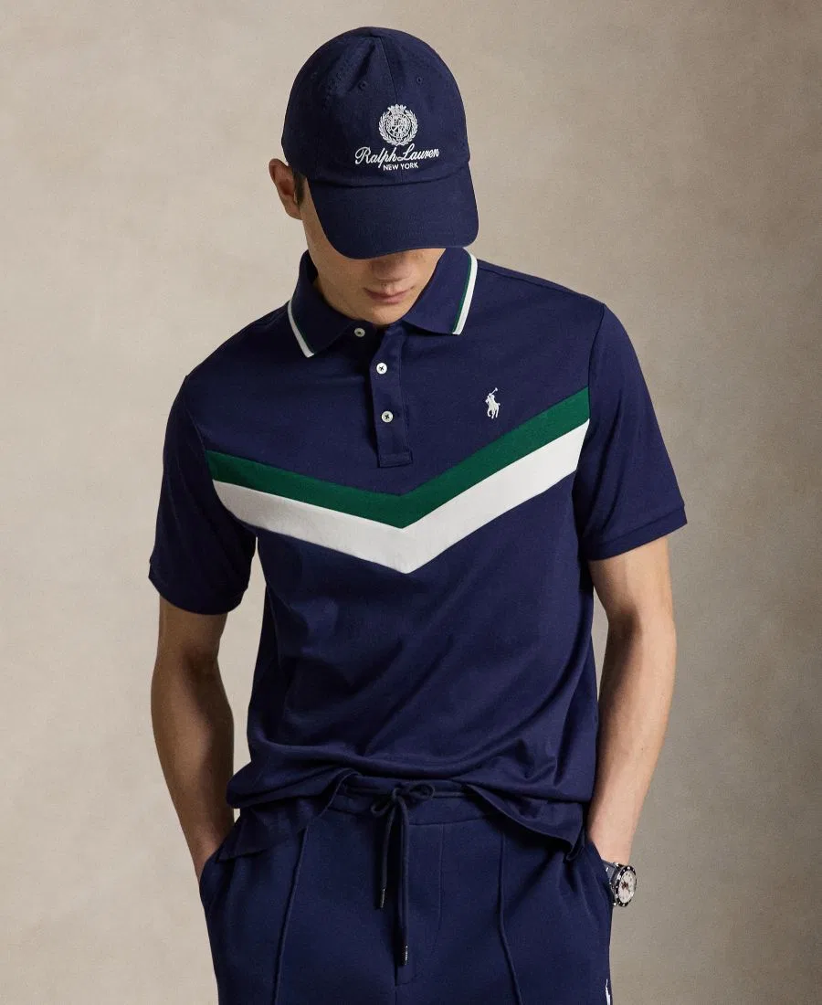 Мужская классическая рубашка-поло с коротким рукавом Polo Ralph Lauren, Newport Navy