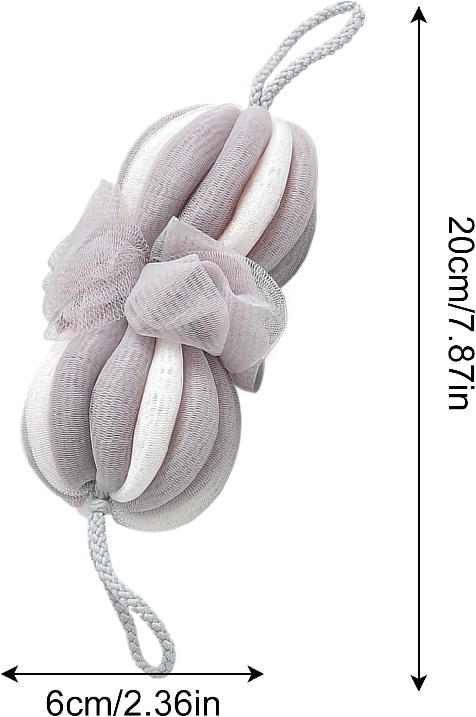 Мочалка-губка для душа Mesh, Soft, 70 г, Серый Generisch — фото 2