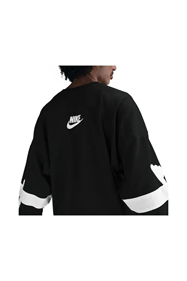 Женская футболка с длинным рукавом, с принтом Nike, Black — фото 4