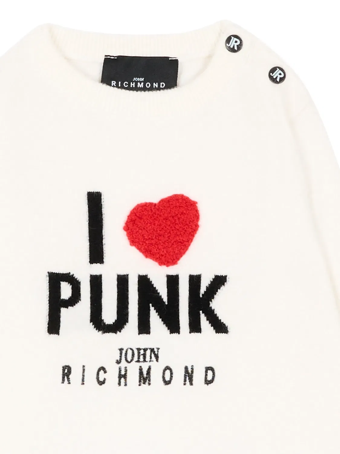 Свитер вязки интарсия с пуговицами John Richmond Junior, нейтральные цвета — фото 3