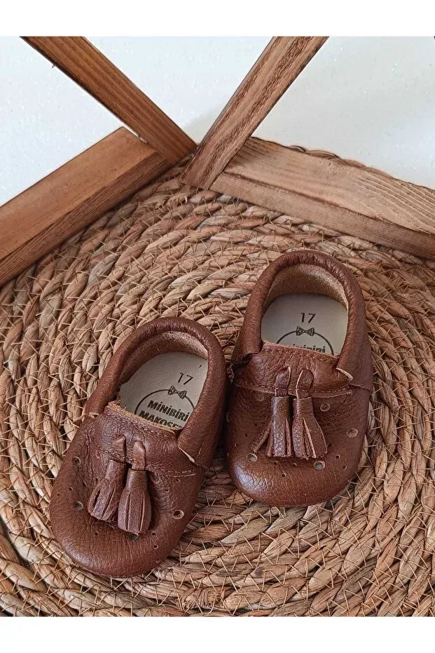 Детские лоферы из натуральной кожи для мальчиков Royal model Minibiri, Brown