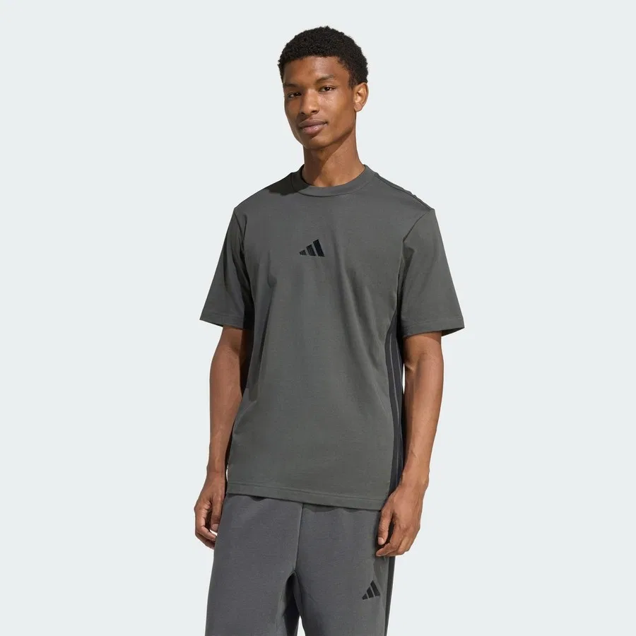 Футболка с длинным рукавом Sportswear Essentials 3-Stripes Single Jersey Tee adidas, Серо-черный