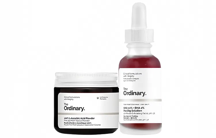 Женский набор для ухода за кожей с AHA и витамином C, The Ordinary, Alpha Hydroxy Acids+VC Powder Set