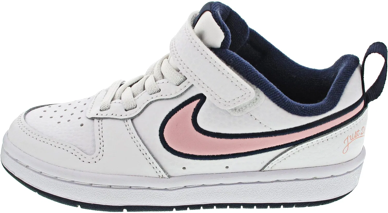 Детские кроссовки для мальчиков кожаные NIKE Court Borough Low 2 Se NIKE, White Pink Blue