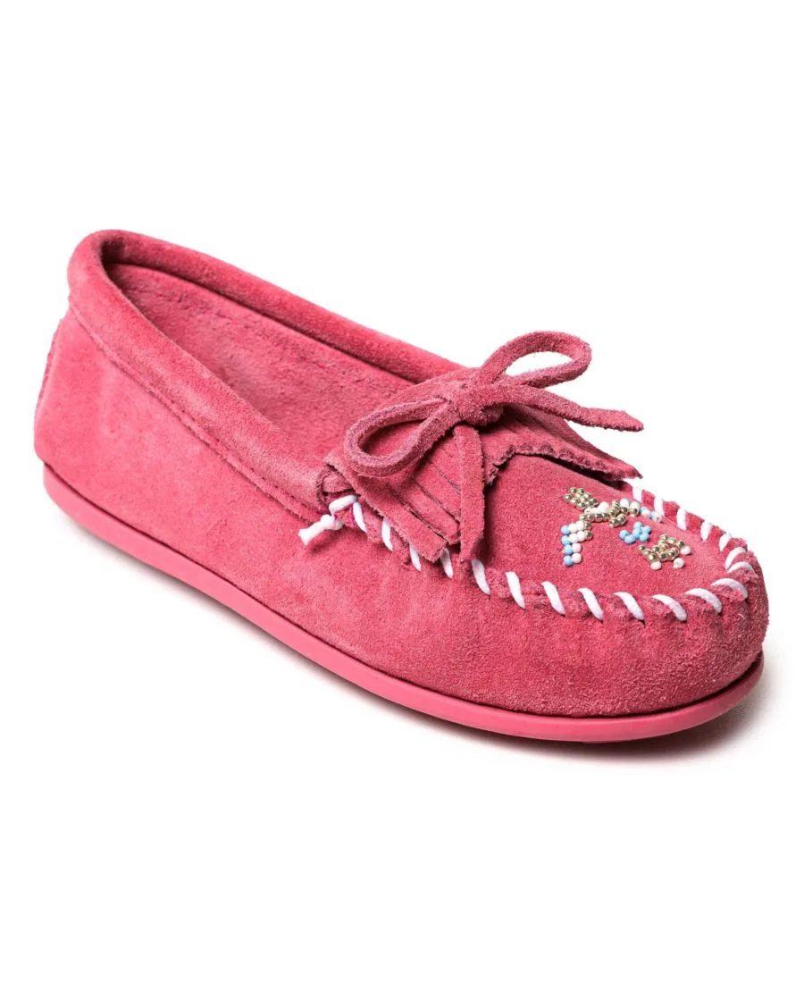 Детские мокасины с бисером Thunderbird Animikii Minnetonka, Pink