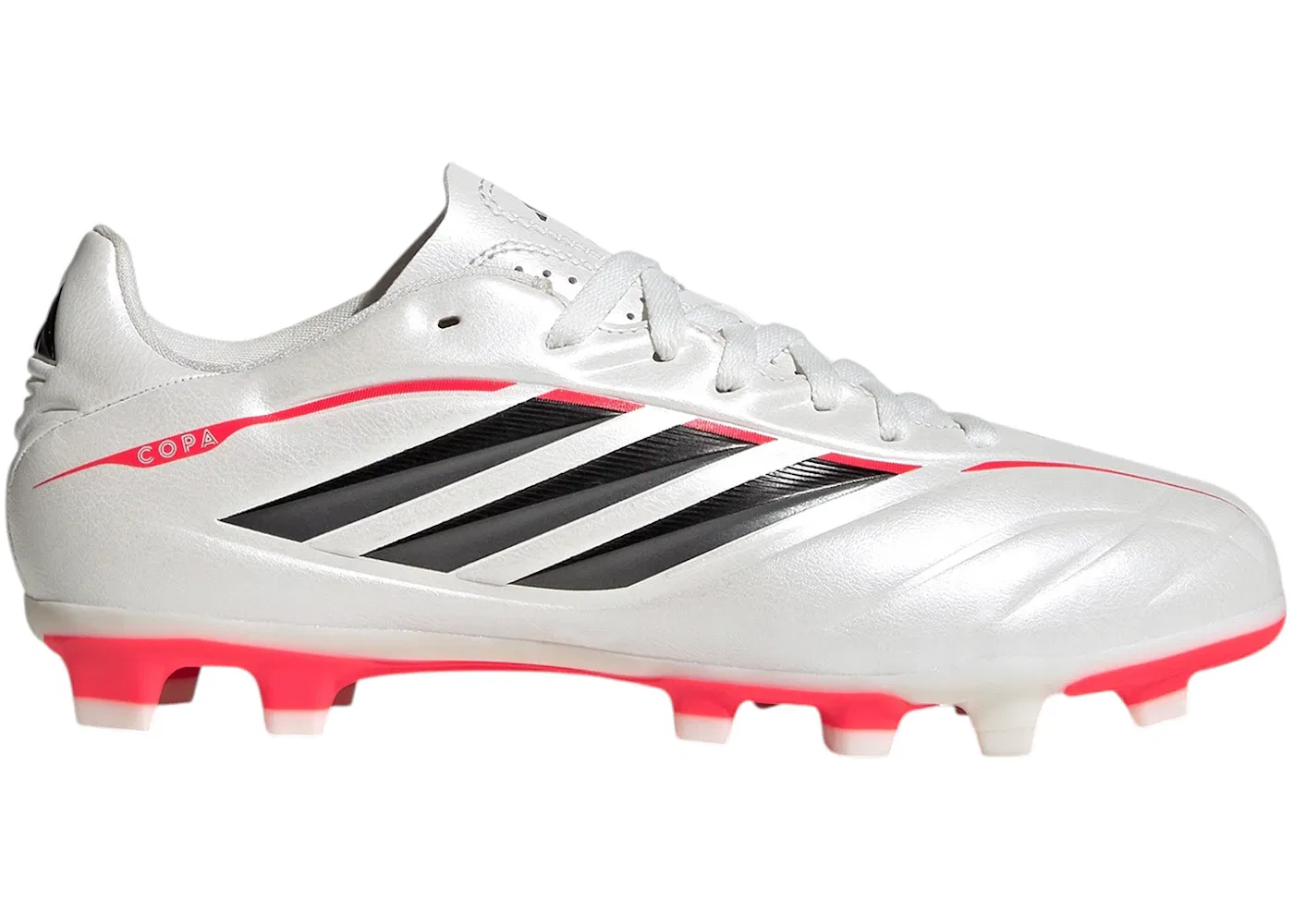 Детские бутсы с шипами Adidas Copa Pure 4 Club FG/MG, Zero Metallic Core Black Lucid Red