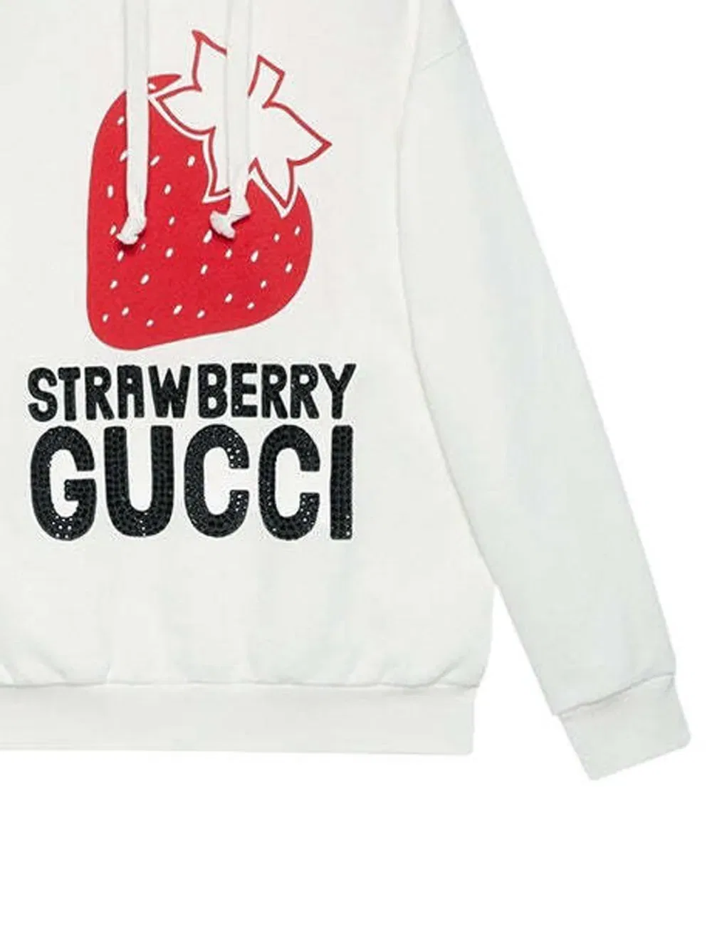 Худи с принтом клубники Strawberry Gucci, белый — фото 2
