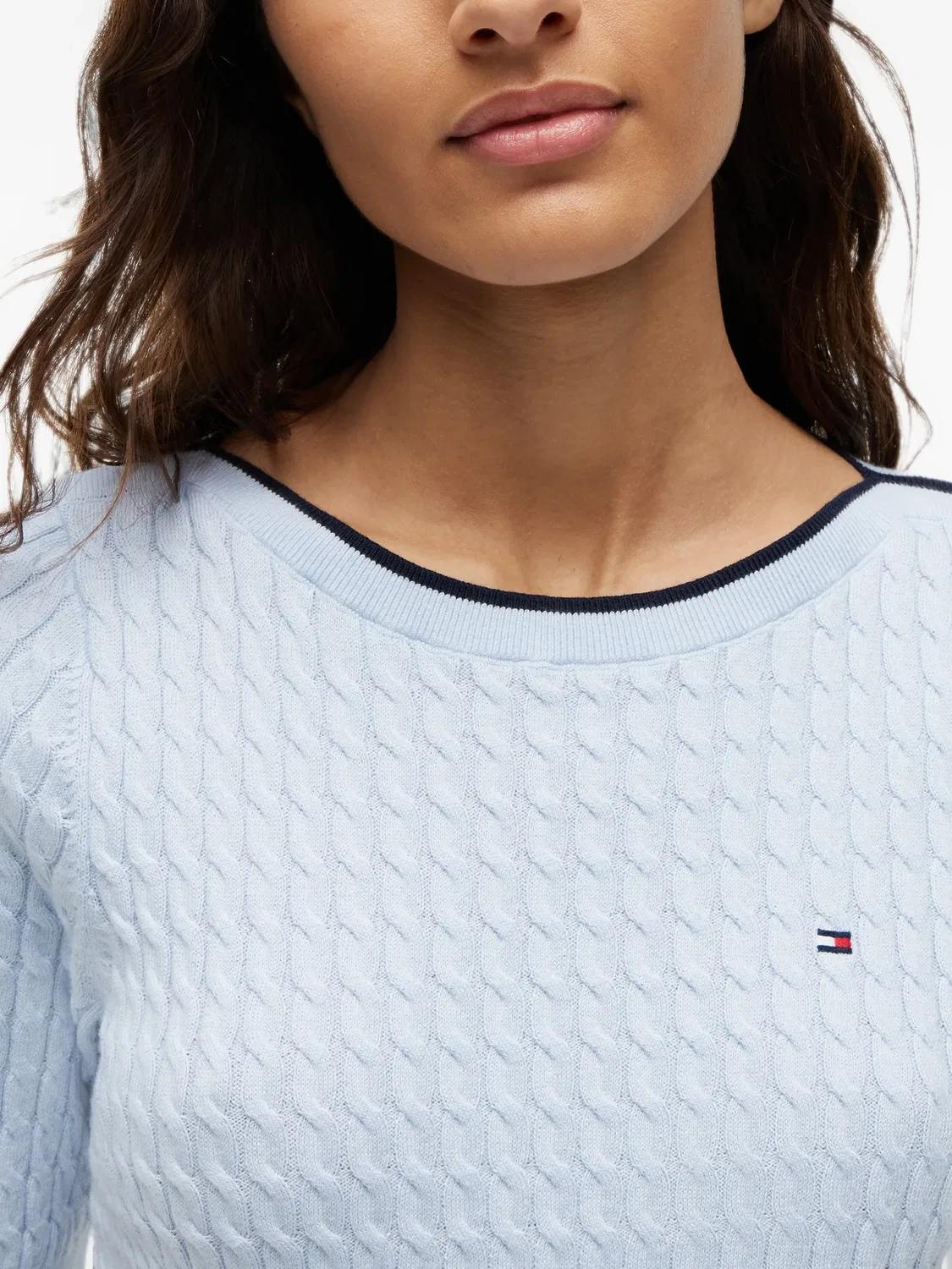 Tommy Hilfiger Вязаный хлопковый свитер синий — фото 3