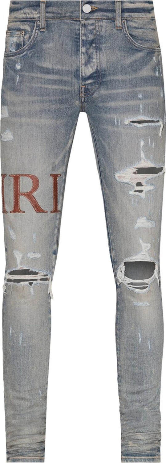

Джинсы Amiri Leather Stitch Logo Jean 'Clay Indigo', серый