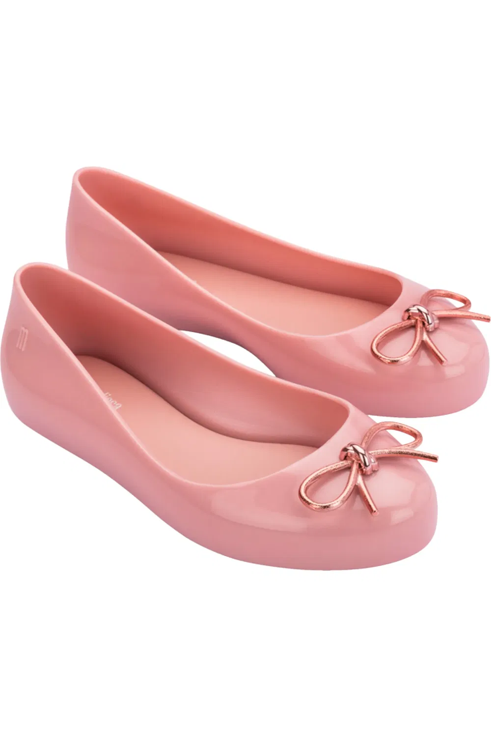 Детские балетки с металлическим бантом Sweet Love Mini Melissa, Metallic Pink