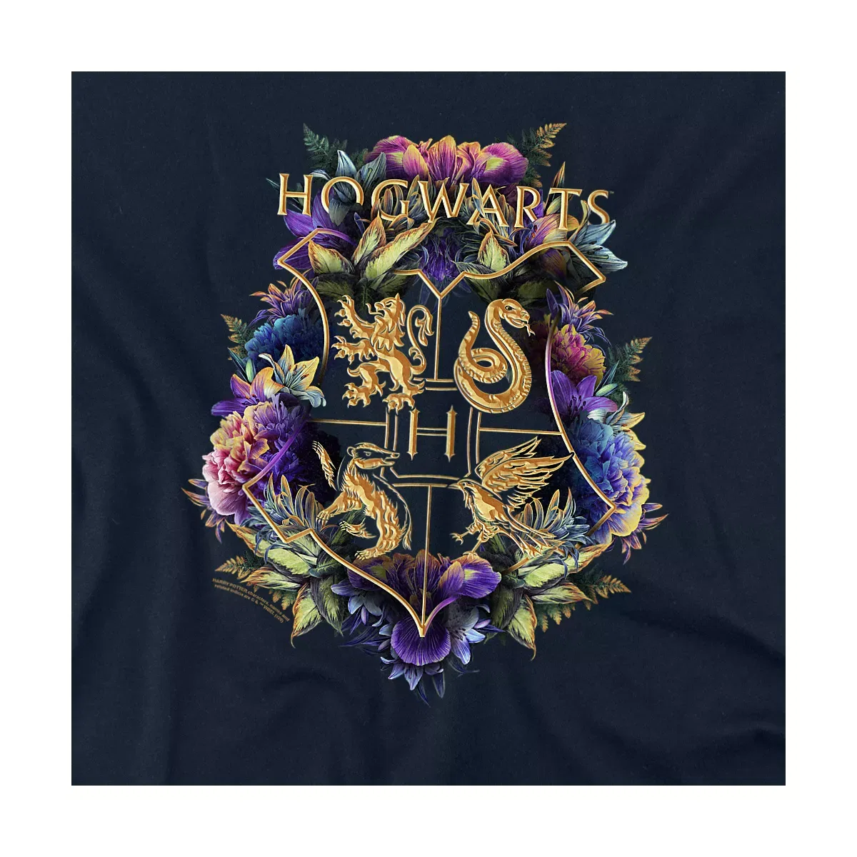 Детское боди с коротким рукавом Harry Potter Hogwarts Floral Crest Harry Potter, Navy — фото 2