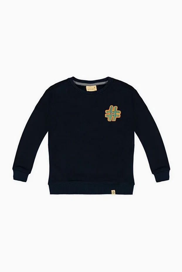 Детские свитшот для девочек с вышивкой Beetlebeez, Navy Blue