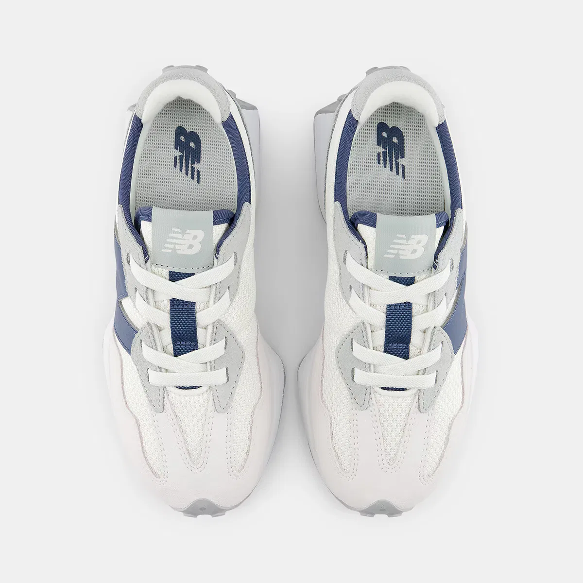 Кроссовки, Casual Niños 327 Bungee Lace, New Balance, белый синий — фото 3